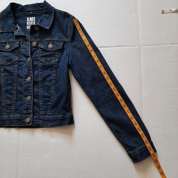 Americanino Blue Denim Jean Jacket Trucker Stretchy Cotton Elastane Size S - Picture 8 of 14